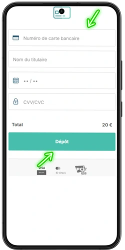 confirmez la transaction et le dépôt sur BoomerangBet